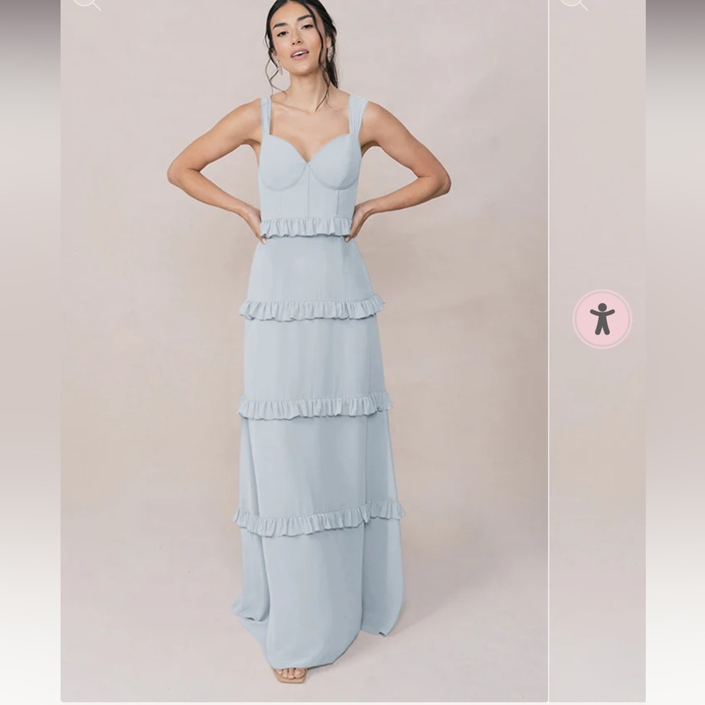 Revelry Sloan Sky Blue Ruffle Tiered Maxi Dress